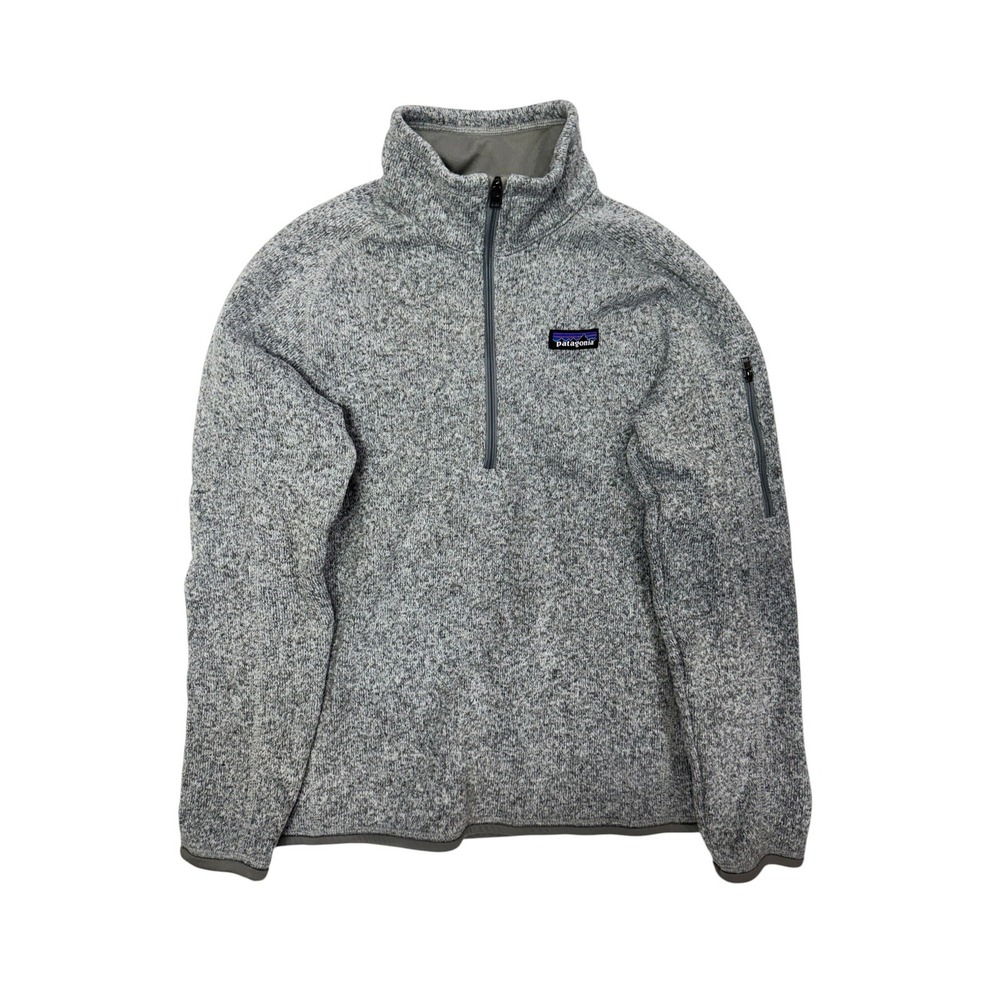 Patagonia Women Gray Better Sweater 1/4 Zip Fleece Pullover Jacket S 25618
